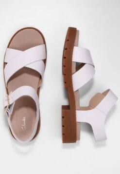 Clarks Sandalen - Weißes Leder -Clarks 01e1dd9765394675b4427bd9fb11fc9f