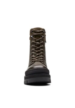 Clarks Orianna2 Hike - D - Enkellaarsjes Met Plateauzool - Dark Olive Lea -Clarks 047d91882a4e4158917a1fb2b53c9089