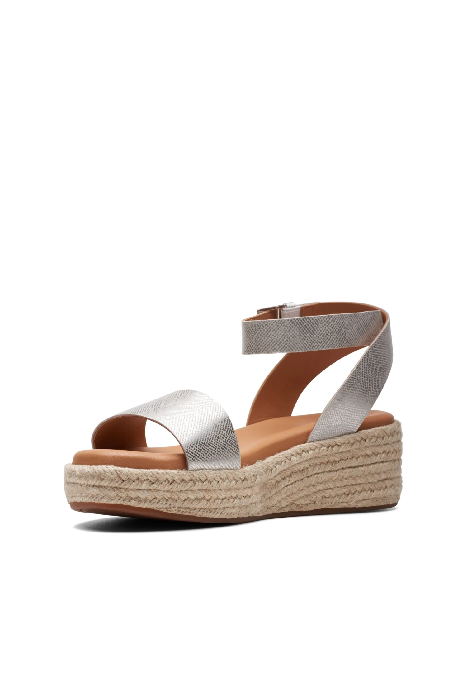 Clarks Kimmei Ivy - D - Sandalen Met Sleehak - Silvercoloured 4 Clarks Kimmei Ivy - D - Sandalen Met Sleehak - Silvercoloured - Afbeelding 2