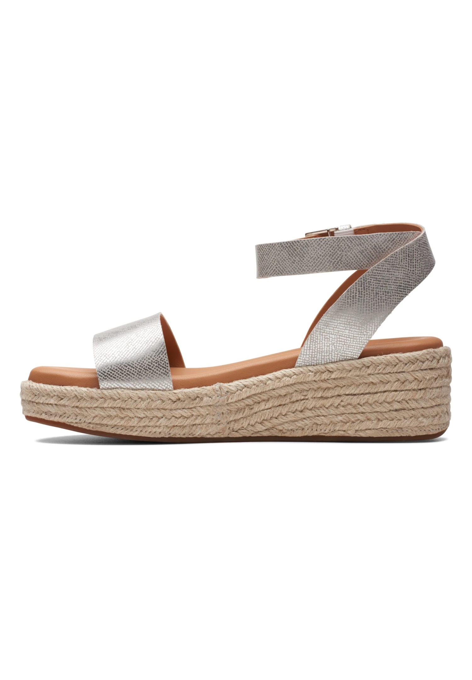 Clarks Kimmei Ivy - D - Sandalen Met Sleehak - Silvercoloured 3 Clarks Kimmei Ivy - D - Sandalen Met Sleehak - Silvercoloured