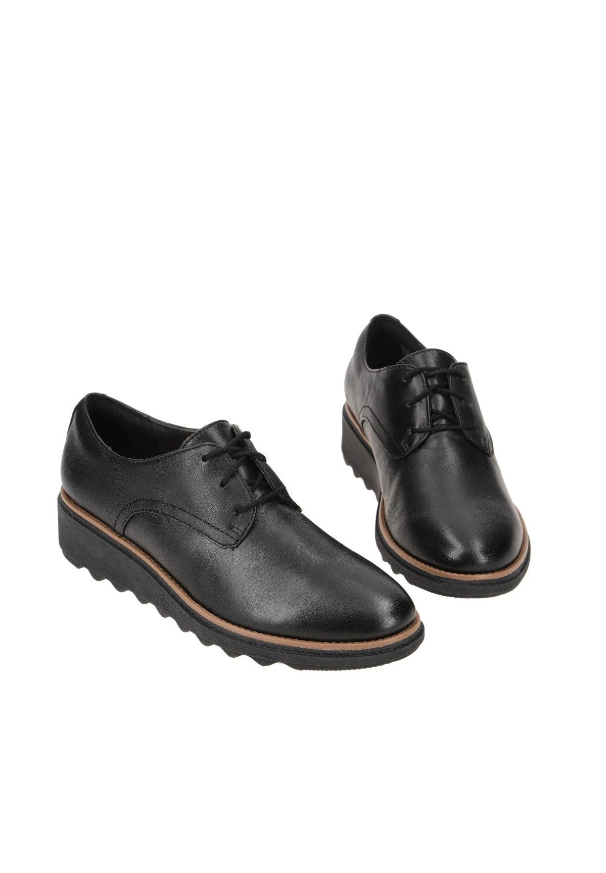 Clarks Sharon Rae- Sportieve Veterschoenen - Black Leather 4 Clarks Sharon Rae- Sportieve Veterschoenen - Black Leather - Afbeelding 2