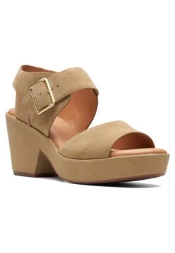 Clarks Kimmeihi Strap-D - Sandalen Met Plateauzool - Beige -Clarks 36372e674c1b49f68385e1bd858b59cb