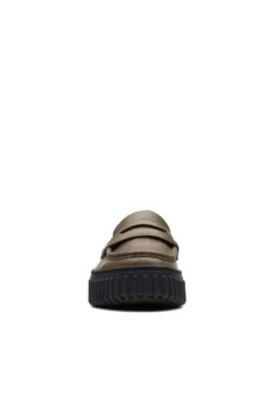 Clarks Torhill Penny - D - Mocassins - Dark Olive Nub -Clarks 43db2ba31ff44e9fa24565af73a55441