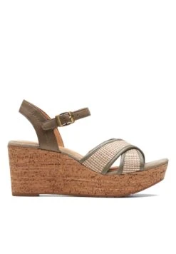 Clarks Elleri Plum - D - Sandalen Met Plateauzool - Green -Clarks 487fc463e12444c3b6f06ed74eef1d37