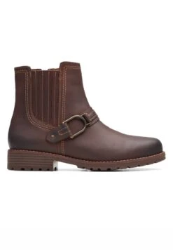 Clarks Aspra Buckle - Korte Laarzen - British Tan Lea -Clarks 58295f06ad8b4b43a230bca39a441111