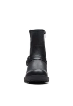 Clarks Hearth Cross - D - Korte Laarzen - Black Leather -Clarks 77caaea82aa342a18409ab2dd0fa16a6