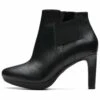 Clarks Enkellaarsjes Met Hoge Hak - Black Leather