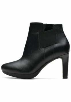 Clarks Enkellaarsjes Met Hoge Hak - Black Leather