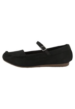 Clarks Freckle Bar Damen - Ballerina'S Met Enkelbandjes - Black Nubuck