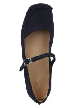 Clarks Freckle Bar Damen- Ballerina'S Met Enkelbandjes - Navy Suede -Clarks 970969e8ac2d48a4b4bbb545d90b0c8a