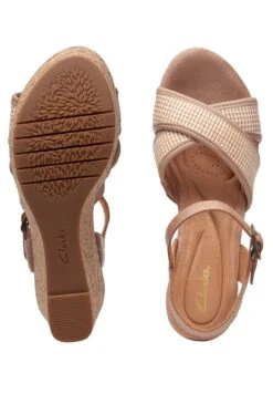 Clarks Elleri Plum - D - Sandalen Met Sleehak - Beige / Brown -Clarks ab9e032ca97747e19c663749f588cfc2