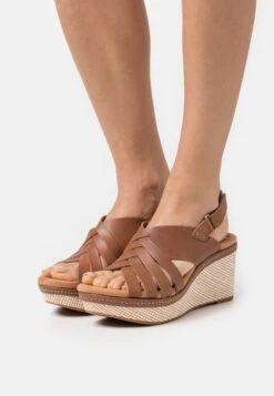 Clarks Elleri Grace - Sandalen Met Plateauzool - Tan