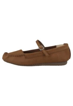 Clarks Freckle Bar Damen- Ballerina'S Met Enkelbandjes - Dark Tan Suede