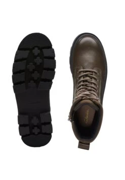 Clarks Orianna2 Hike - D - Enkellaarsjes Met Plateauzool - Dark Olive Lea -Clarks d70c9ec07be14aa49f451cd4cebd5709