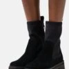 Clarks Originals Rock - Enkellaarsjes Met Plateauzool - Black